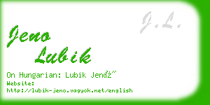 jeno lubik business card